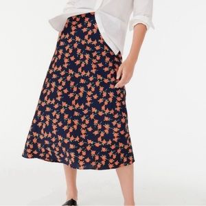 J Crew 90s Inspired Satin Slip Skort in Poppy Fields